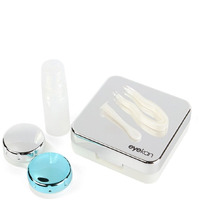 Inovera Eyekan Travel Contact Lens Case Box With Mirror (Silver, Plastic)