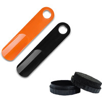 Mr. Carve Premium Abs Plastic Shoe Horn Black & Orange With Shoe Shiner