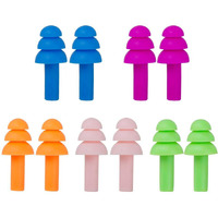 Futurekart Ear Plugs Softa Gel Noise Reduction For Sleping/Medittion/Swiing Adult Child/Reusable For Travel - 5 Pairs - Random Color