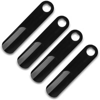 Mr. Carve Premium Abs Plastic Shoe Horn Black (Pack Of 4)