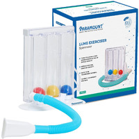 Paramount 3 Ball Spirometer | Lung Exerciser | Respiratory Exerciser | Breathing Exercise | Respirometer | Breath Measurement System | Deep Breathing Lung Exerciser | Washable, Hygienic & Detachable- Pack Of 1 ( White )