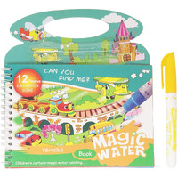Parteet Reusable Magic Water Painting Book Magic Doodle Pen Kids Coloring Doodle Drawing Board Games Child Educational Toy Magic Book Water Painting For Kids (1Pc)(Assorted Character)