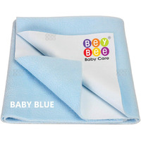 Beybee Waterproof Quick Dry Sheet For Baby| Bed Pad Anti-Piling Fleece Extra Absorbent Washable Matress Protector| Baby Bed Protector Sheet For Toddler Children, Medium Size, 100X70Cm, Blue