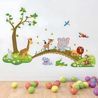 Jaamso Royals Multi Colour Nursery Zoo Animals Pvc Vinyl Wall Stickers For Kids, Wall Stickers For Kids Room, Kids Wall Stickers For Kids Room, Kids Room Wall Sticker Wall Sticker (60 Cm X 90 Cm)