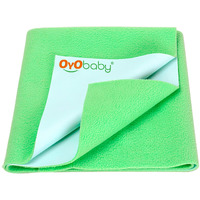 Oyo Baby Extra Absorbent Waterproof Baby Dry Sheet Medium Size (100X70Cm) | Quick Dry Sheet For Bed Protector, Soft & Breathable | Light Green