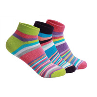 Supersox Ankle Socks For Women Made With Premium Cotton. Stylish Striped Design With Extra Softness, Anti Odour & Anti Bacterial - Free Size, Multicolor (Ankle Length)