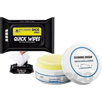 Jicoot White Shoe Cleaning Cream & Natural Sneaker & Shoe Cleaner Wipes - 1 Packs Of 80, Shoes Whitening Cleansing, Stain Remover Cleansing Cream For Shoe, No-Wash, For Leather Shoes - 260Gm
