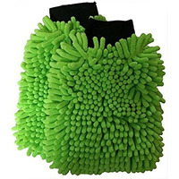 Sobby Microfibre Car Wash Mitt For Cleaning And Dusting Chenille Mitt Cleaning Gloves (2 Pcs Single Sided, Extra Large, Profesional Grade, Big Chenille Mitt Glove, Multi Colour)
