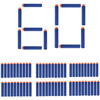 Toy Cloud Hot Fire Gun Bullet Soft Foam Dart For Nerf Gun Refill Sticky Head Darts For Nerf N-Stike Elite Guns (Multicolor) - Pack 60 Pcs, Kids