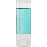 Bath Guru Abs Plastic Soap Shampoo Sanitizer Lotion Gel Dispenser Liquid Handwash Soap Dispenser For Bathroom Kitchen 350 Ml Clear (White)