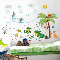 Jaamso Royals Wall Stickers For Kids, Wall Stickers For Kids Room, Kids Wall Stickers For Kids Room, Kids Room Wall Sticker (Dinding Animal Park)