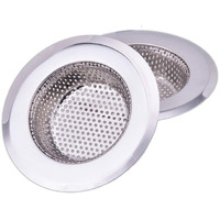 Woogor Combo Pack Of 2 Pcs Kitchen Sink Strainer Heavy Duty Stainless Steel Strainer Kitchen Drain Basin Basket Filter Stopper Drainer Sink Jali,11.3Wx2.6H Centimeters