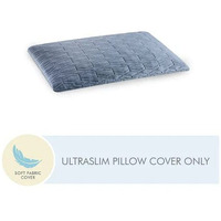 The White Willow Soft Premium Knitted Spun Fabric Pillow Case 24L X 14W X 1.5H, Washable, Removable Zippered Pillow Cover Only, Fits Ultraslim Pillow- Grey