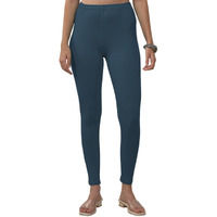 Lyra Women Solid Premium Cotton Ankle Length Leggings | Mid-Waist | Fashionwear