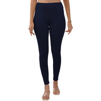 Lyra Women Solid Premium Cotton Ankle Length Leggings | Mid-Waist | Fashionwear