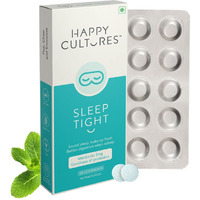 Velbiom Happy Cultures Sleep Tight Melatonin 5Mg With Probiotic Sleep Deeper&Wake Up Refreshed Non Addictive,Natural,Clinically Tested,Natural Sleep Improves Digestion While Sleeping,30 Chewmints