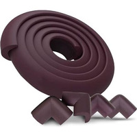 Babypro Baby Proofing Edge And Corner Combo (12Mm, Pack Of 5) By Certified Professional Childproofer Of 2 Meters Of Edge Guard & 4 Corner Protectors Covering, Furniture Corners (Brown)