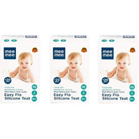 Mee Mee Anti-Colic Easy Flo Silicone Teat, White - Large - 6 Pieces (Pack Of 3)