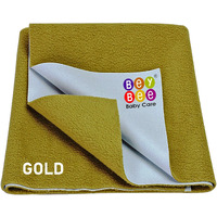 Beybee Waterproof Quick Dry Sheet For Baby| Bed Pad Anti-Piling Fleece Extra Absorbent Washable Matress Protector| Baby Bed Protector Sheet For Toddler Children, Large Size, 140X100Cm, Golden