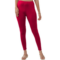 Lyra Women Solid Premium Cotton Ankle Length Leggings | Mid-Waist | Fashionwear