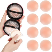 Dclub Nipple Covers Reusable Comfortable & Natural, Invisible, Adhesive Silicone Pasties For Women. (4, Skin)