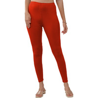 Lyra Women Solid Premium Cotton Ankle Length Leggings | Mid-Waist | Fashionwear