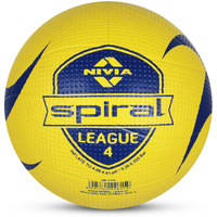 Nivia Spiral League Volleyball, Training Ball, 10 Panels, Rubber Molded With Dimpled Texture, Butyl Threadwounded Bladder, As Per Basic Standard, Made For Beginners, To Play On Outdoor Surfaces