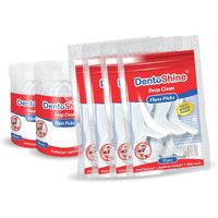 Dentoshine Deep Clean Floss Picks - 50 Ct Can X 2, 15 Ct Resealable Bag X 4, (Pack Of 6)