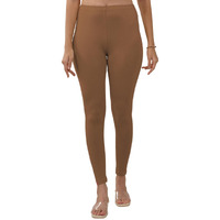 Lyra Women Solid Premium Cotton Ankle Length Leggings | Mid-Waist | Fashionwear