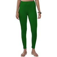 Lyra Women Solid Premium Cotton Ankle Length Leggings | Mid-Waist | Fashionwear