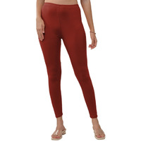 Lyra Women Solid Premium Cotton Ankle Length Leggings | Mid-Waist | Fashionwear