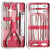 Beaut Secrets Essentials 18 Pieces Manicure Kit, Pedicure Tools For Feet, Nail Clipper, Ear Pick Tweezers, Manicure Pedicure Set For Women And Men (Pink)