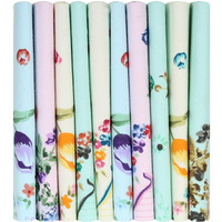 Caruso Italy Women's Floral 100% Pure Cotton Multicolor Handkerchief - Pack Of 10 Hanky Rumal