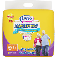 Lifree Unisex Adult Pant Style Diaper - Xl (35-49 Inch) - 8 Count