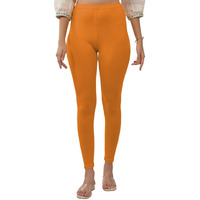 Lyra Women Solid Premium Cotton Ankle Length Leggings | Mid-Waist | Fashionwear