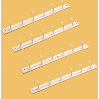 Istar Metal 6 Pin Cloth Hanger Wall Mounted Door Mounted Bathroom Cloth Hanger,Coth Wall Hook,Door Hooks Rail For Hanging Keys,Clothes,Towel Hanger, Ivory