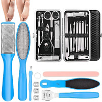 Urbanmac Pedicure Kits - Callus Remover For Feet, 23 In 1 Professional Manicure Set Pedicure Tools Stainless Steel Foot Care, Foot File Foot Rasp Dead Skin For Women Men Home Foot Spa Kit, Blue