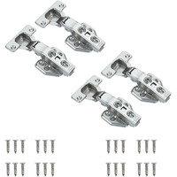 Volo European Style Steel Clip-On Soft Close Concealed Cabinet Hinges (Pack Of 2 Sets), 0 Crank- Full Overlay (Clip On Hinge 2 Combo 0 Crank)