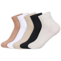 Supersox Ankle Socks For Women Made With Premium Cotton. Solid Design, Anti Odour & Anti Bacterial, Ideal For Daily Casual Wear/Gym/Office - Pack Of 5, Free Size (Essentials)