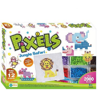 Ekta Plastic, Beads Pixels Jungle Safari Fridge Magnets Badges Making Kit For Children Creativity, Multicolour, Above The Age Of 5 Years