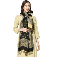 Weavers Villa Women's Rayon Soft Viscose Summer/Autumn Scarf, Stoles, Scarves (Black), 70Cm X 200Cm
