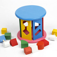 Pluspoint Wooden Shape Sorting Toy Wheel Matching Shape Toy Color Recognition And Hand-Eye Coordination Training Early Educational Pre School Toys For Kids (Shapes Wheel)