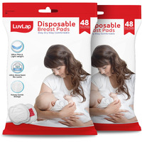 Luvlap Ultra Thin Honeycomb Nursing Breast Pads, 96Pcs, Disposable, High Absorbent,Discreet Fit