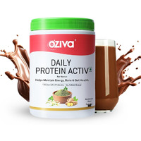Oziva Daily Protein Activ For Women | Best Protein Powder For Women With 120G Protein, Probiotics, Shatavari For Increased Energy Levels, Bone Health And Hormonal Balance 300G (Chocolate, Pack 1)