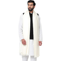 Weavers Villa Men's Plain Woollen Dhariwal White Lohi/Shawl, 125Cm X 250Cm