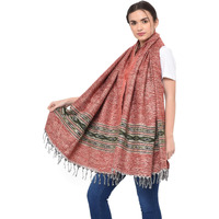 Weavers Villa Kullu Design Shawl (Red), 100Cm X 200Cm