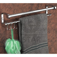 Istar L Shape Double Rod Towel Rod Silver Towel Holder 24 Inch Longer 2 Bar Towel Rod, Stainless Steel