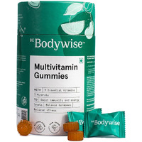 Be Bodywise Multivitamin Gummies|With Fibre, Zinc, Iron & Biotin|Vitamin D3, B6, E & A|Boosts Energy & Stamina, Improves Immunity & Skin Health|Vegan, Gluten & Gelatin Free, 1 Count, 60 Servings