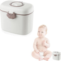 Snowie Soft 300G Baby Formula White Dispenser With Scoop & Leveller, Foodgrade Pp Double Layer Anti-Leak Milk Powder Dispenser Container, Baby Snack Storage Container For Outdoor Travel, 1
