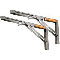 Volo Premium 200Mm/ 8" Foldable Stainless Steel Multipurpose Bracket, Shelf Bracket, L Bracket, Wall Brackets, Wall Angle Bracket, Folding Table Bracket With Fittings For Fold Down Table.